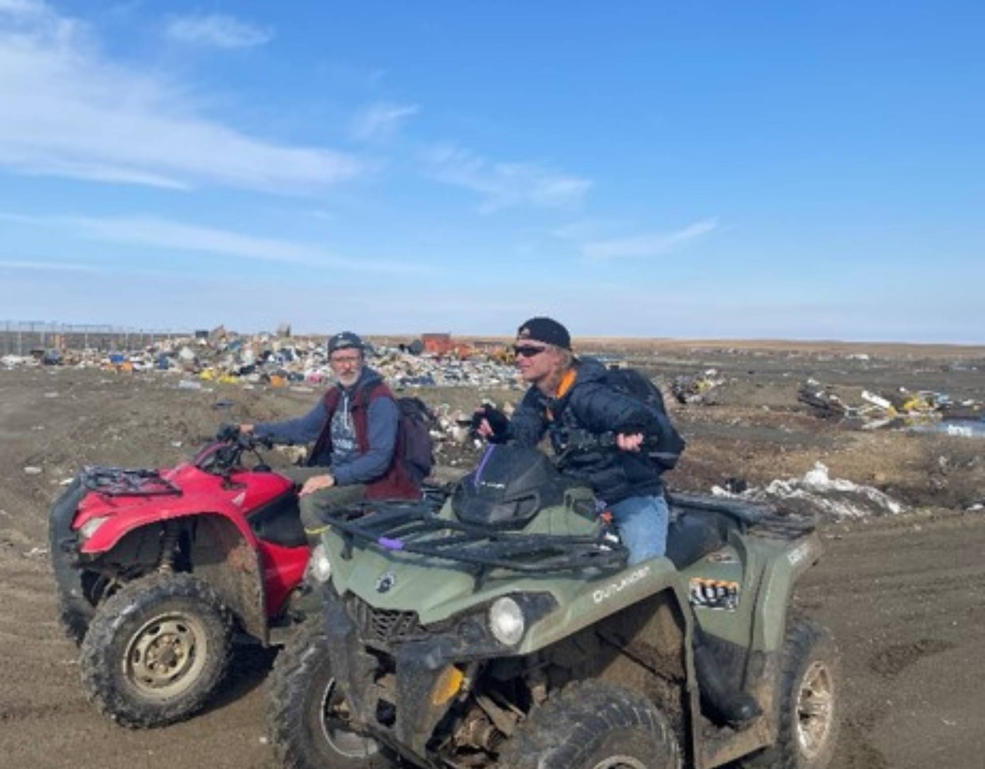Bob and Justin ride ATVs around Utqia&#289;vik
